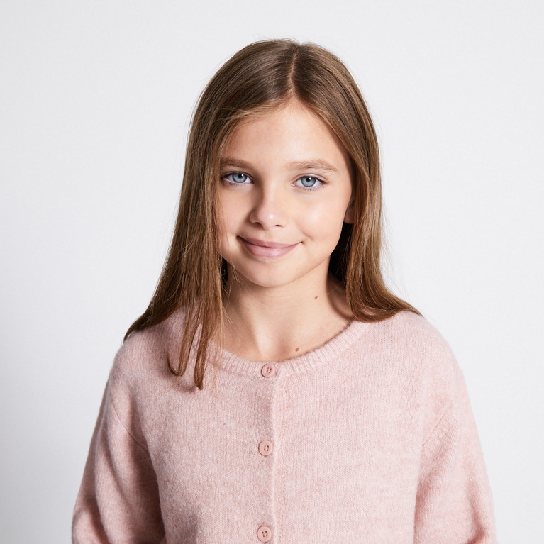 Basic knit cardigan "Audrey star" Pink